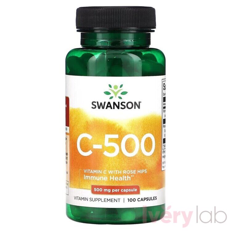 C-500 Vitamin C with Rose Hips 500 mg 100 kapsulės